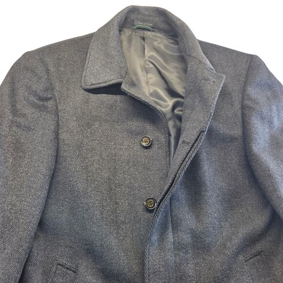 LAUREN by Ralph Lauren Vtg Grey Men’s Long Trench Wool Blend Overcoat Size‎ 42L - Picture 2 of 16